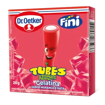 Dr. Oetker Gelatina Tubes Morango Azedinho Dr. Oetker e Fini