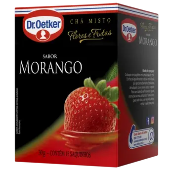 Dr. Oetker Chá Flores & Frutas, Morango - 15 Sachês
