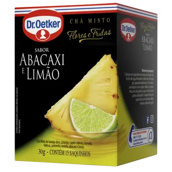 Dr. Oetker Chá Flores & Frutas, Abacaxi e Limão - 15 Sachês