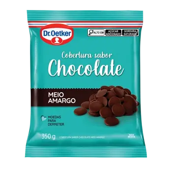 Dr. Oetker Cobertura Sabor Chocolate Meio Amargo em Moedas
