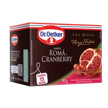 Dr. Oetker Chá Flores & Frutas, Romã e Cranberry - 15 Sachês