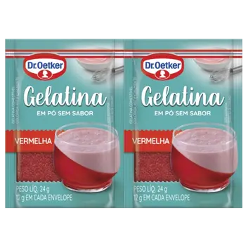 Dr. Oetker Gelatina em Pó Vermelha Sem Sabor