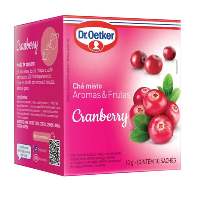 Dr. Oetker Chá Aromas & Frutas, Cranberry  - 10 Sachês