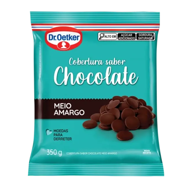 Dr. Oetker Cobertura Sabor Chocolate Meio Amargo em Moedas