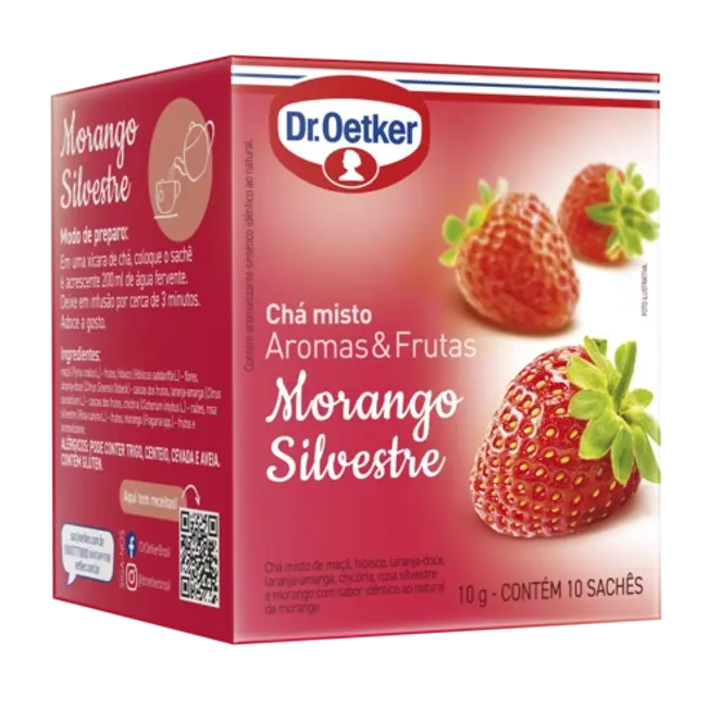 Dr. Oetker Chá Aromas e Frutas, Morango Silvestre  - 10 Sachês