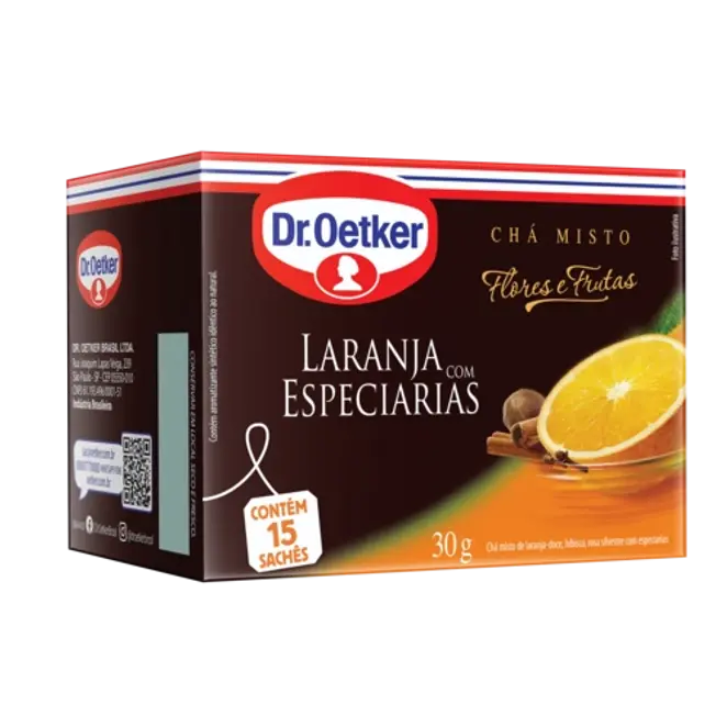 Dr. Oetker Chá Flores & Frutas, Laranja com Especiarias - 15 Sachês