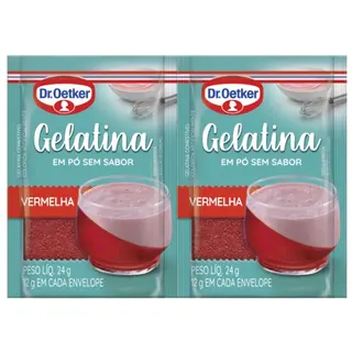 Gelatina em Pó Vermelha sem Sabor Dr. Oetker (rasa)