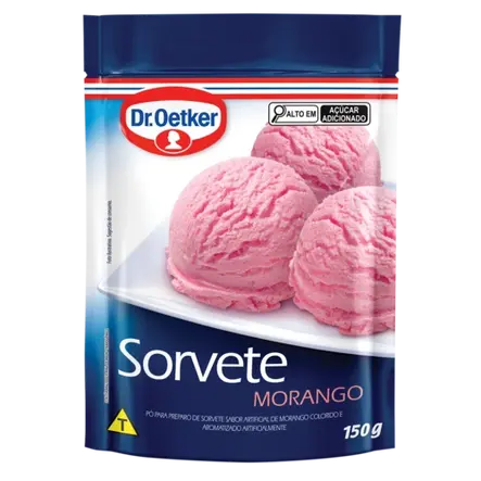Sorvete de Morango Dr Oetker