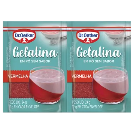 Gelatina em Pó Vermelha sem Sabor Dr. Oetker
