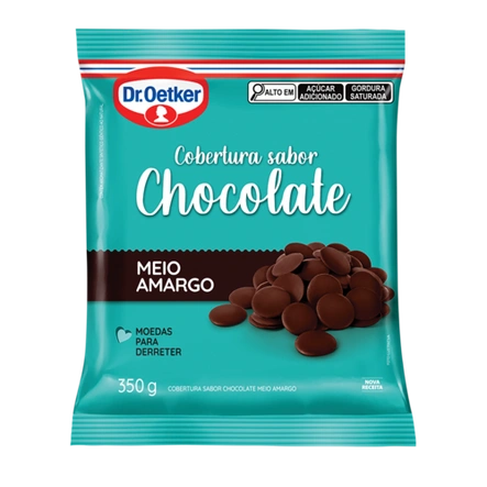 Cobertura em Moedas Sabor Chocolate Meio Amargo Dr. Oetker