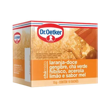 Dr. Oetker Chá de Laranja, Gengibre, Chá Verde, Hibisco, Acerola e Limão - 10 Sachês