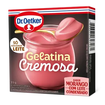 Dr. Oetker Gelatina Cremosa sabor Morango com Leite Condensado