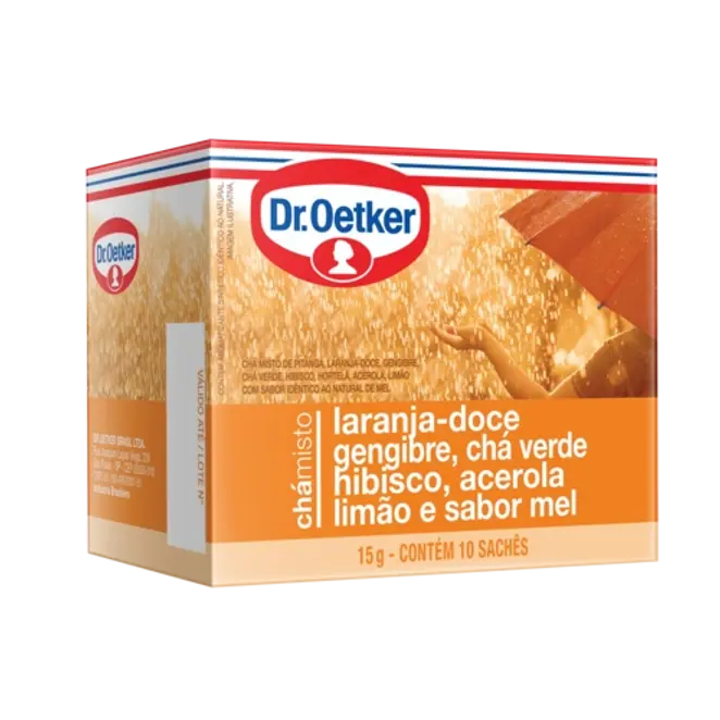 Dr. Oetker Chá de Laranja, Gengibre, Chá Verde, Hibisco, Acerola e Limão - 10 Sachês