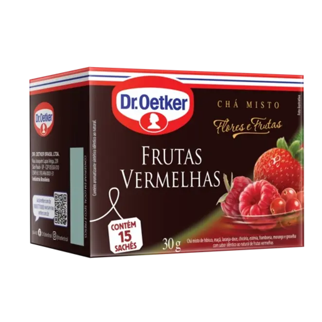 Dr. Oetker Chá Flores & Frutas, Frutas Vermelhas - 15 Sachês
