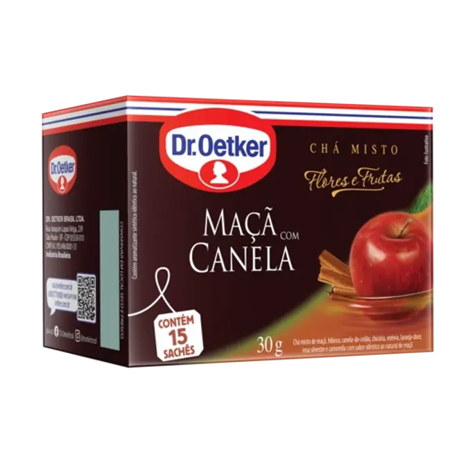 Dr. Oetker Chá Flores & Frutas, Maçã e Canela - 15 Sachês