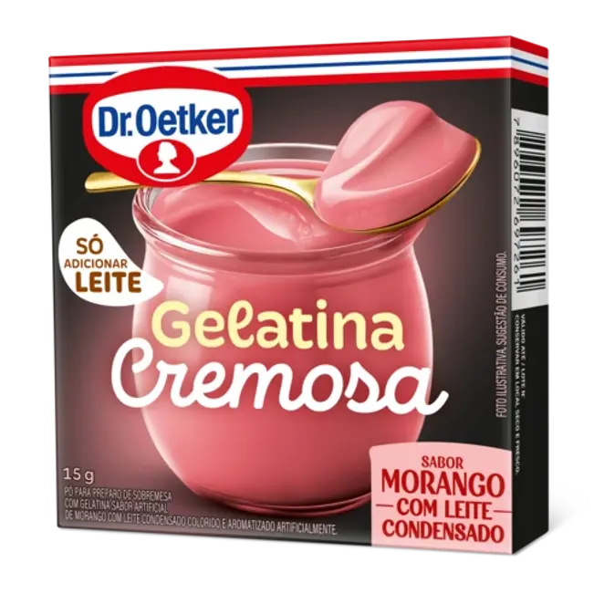 Dr. Oetker Gelatina Cremosa sabor Morango com Leite Condensado