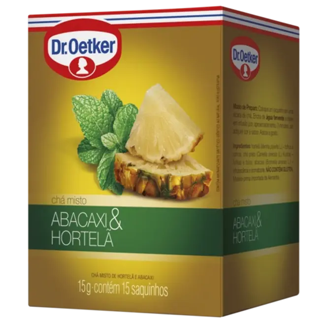 Dr. Oetker Chá Ervas Plus, Abacaxi com Hortelã - 15 Sachês