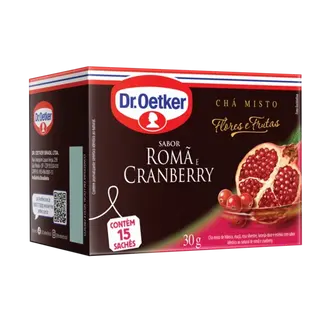 Chás Flores & Frutas Romã e Cranberry Dr.Oetker
