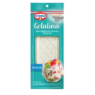 Gelatina em Folha Incolor Dr. Oetker 