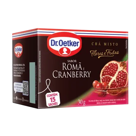 Chás Flores & Frutas Romã e Cranberry Dr.Oetker