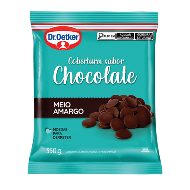 Dr. Oetker Cobertura Sabor Chocolate Meio Amargo em Moedas