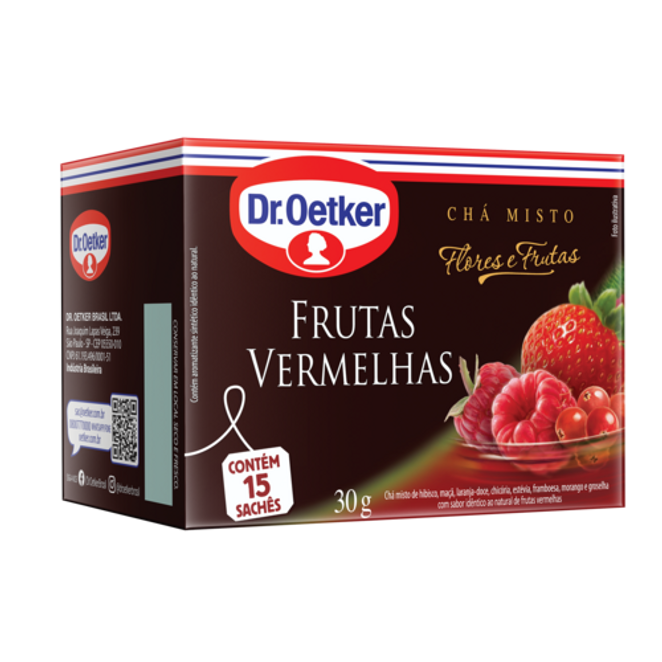 Dr. Oetker Chá Flores & Frutas, Frutas Vermelhas - 15 Sachês