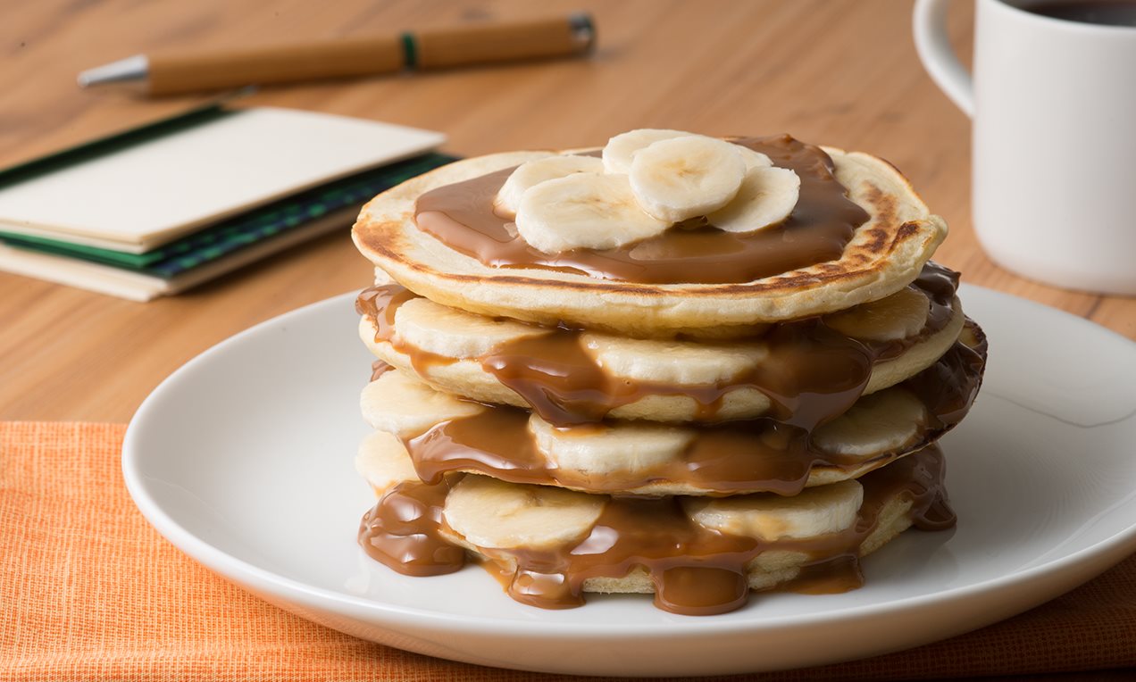Panquecas Com Doce De Leite e Banana