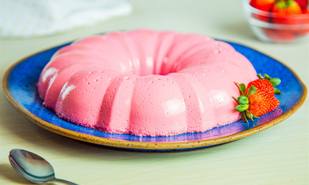 Gelatina Cremosa de Morango