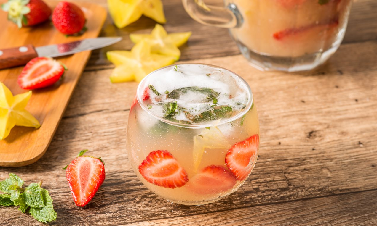 Drink de chá refrescante