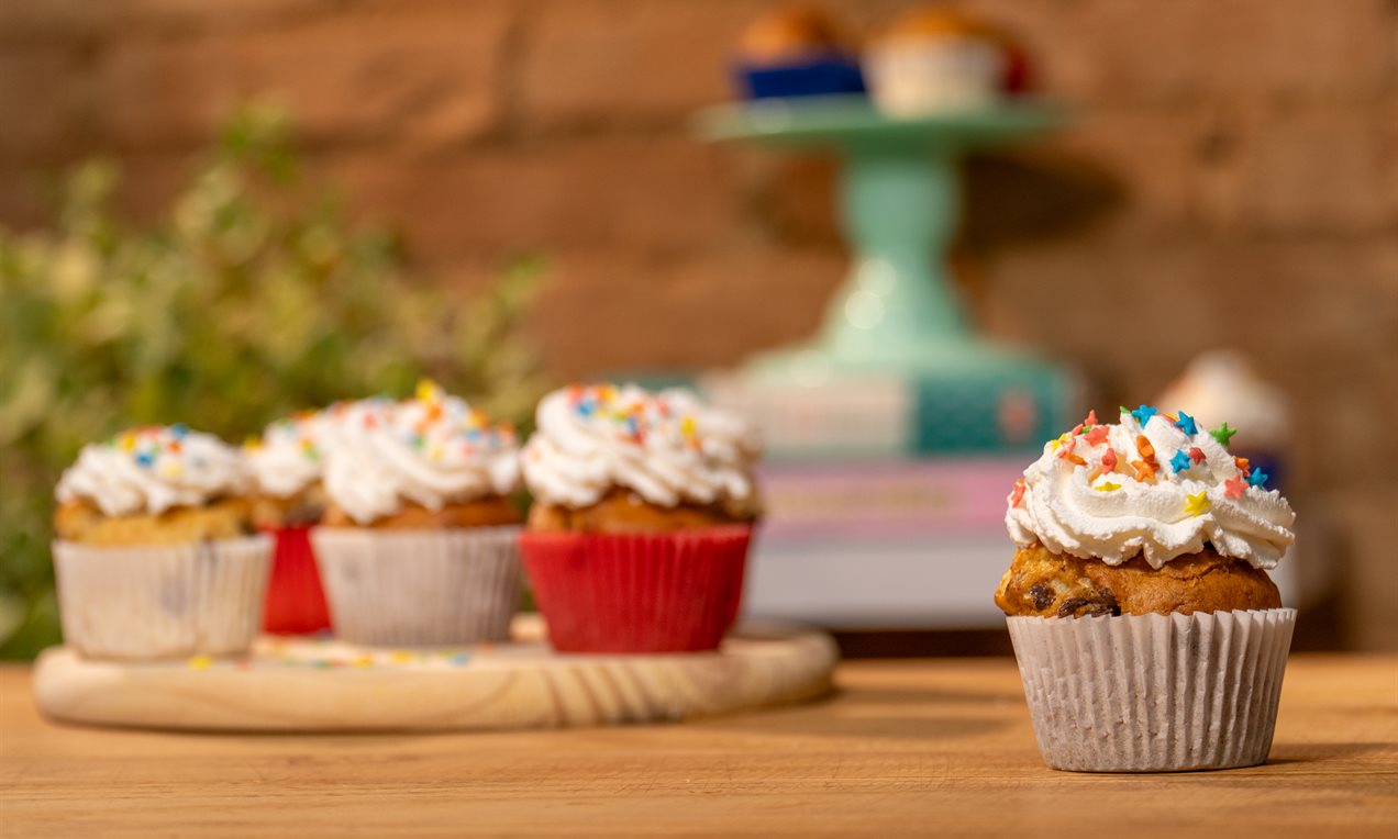 Muffins com creme de avelã