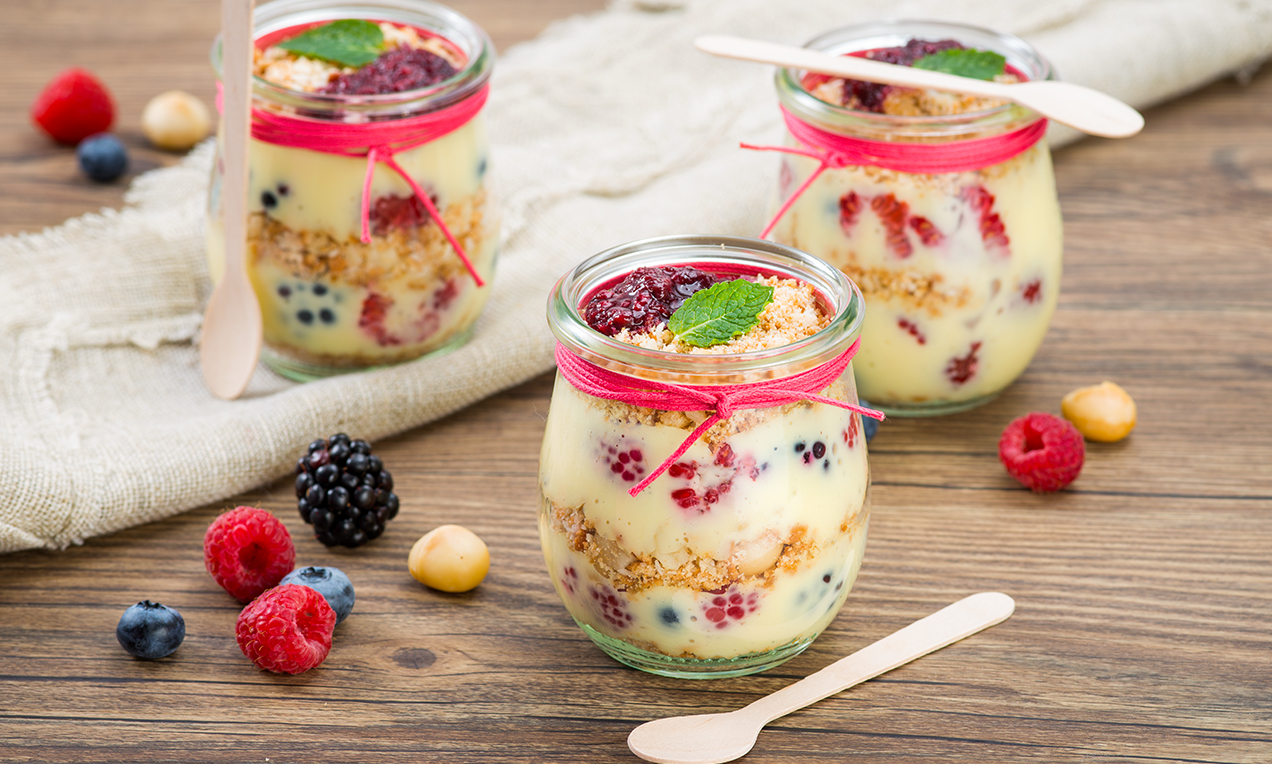 Pavê de Frutas Vermelhas no Potinho
